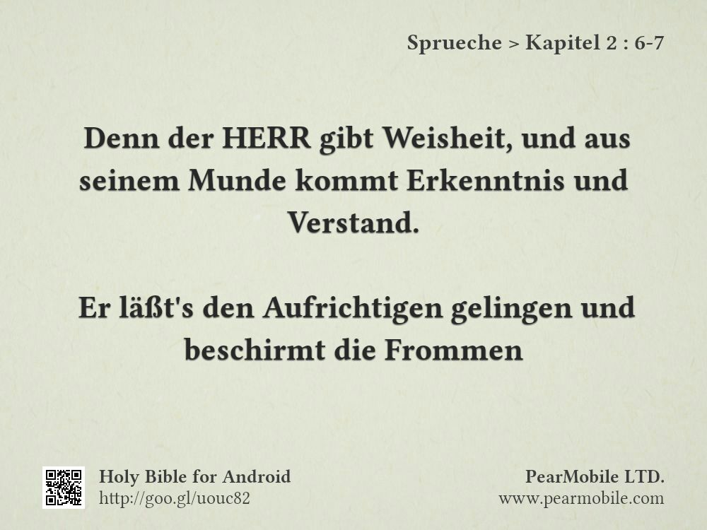 Sprueche, Kapitel 2:6-7